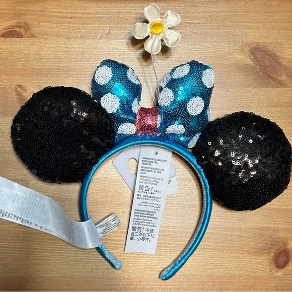 Minnie Mouse Sequined Ear Headband with Flower NWT - Picture 3 of 4